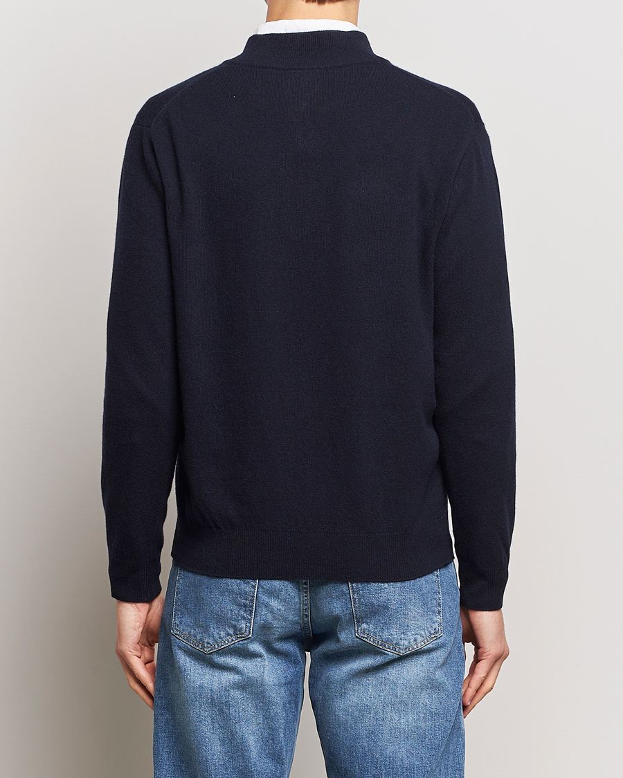 Homme | Pulls Et Tricots | Oscar Jacobson | Patton Wool/Cashmere Half Zip Navy