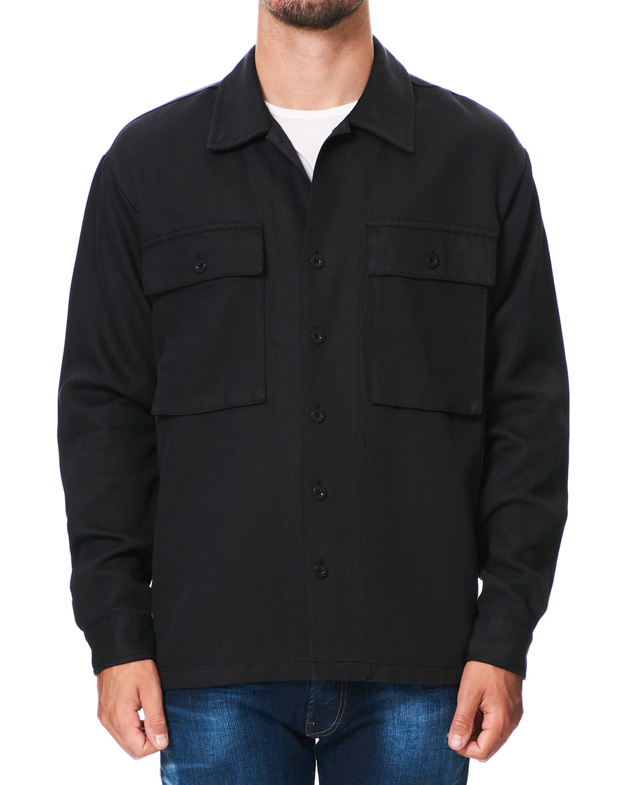 Homme | Chemises | Samsøe Samsøe | Samsøe & Samsøe Vega Lyocell/Cotton Overshirt Black