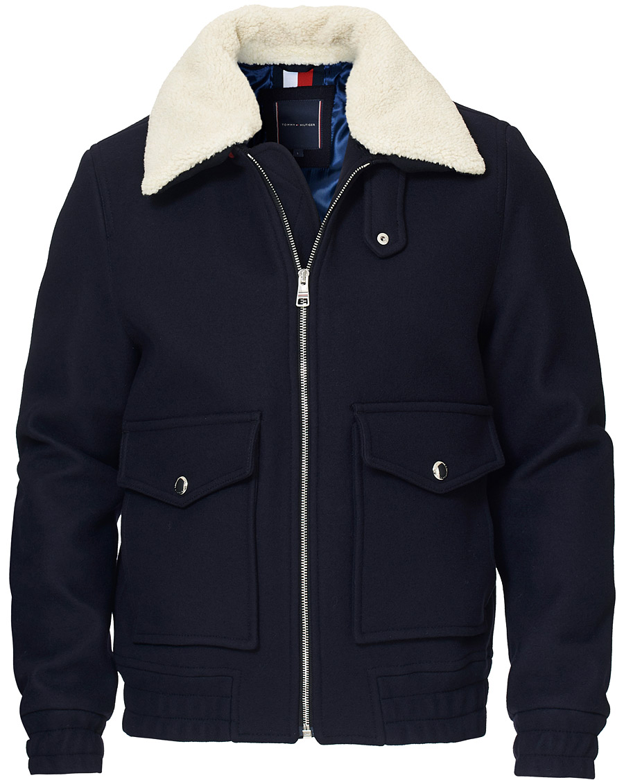 Heren | Jassen | Tommy Hilfiger | Shearling Collar Flight Jacket Desert Sky