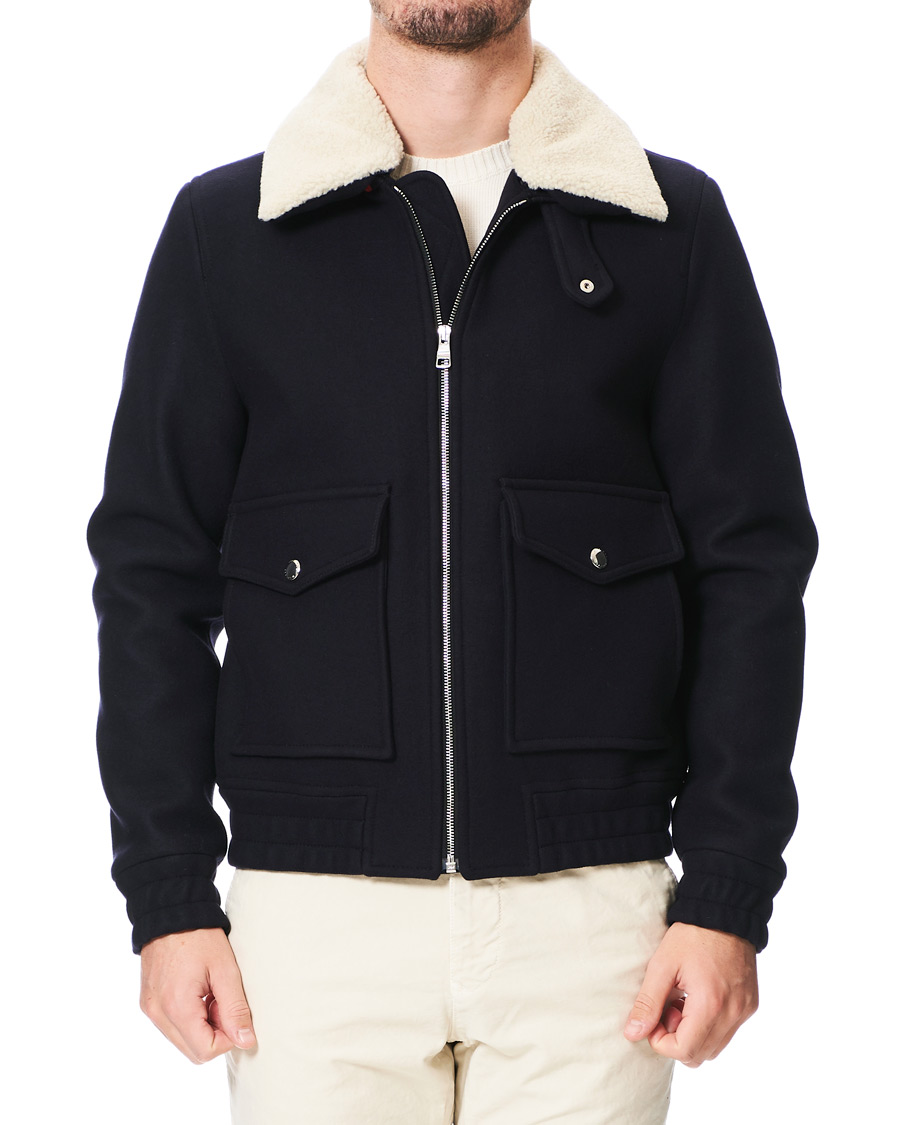 Heren | Jassen | Tommy Hilfiger | Shearling Collar Flight Jacket Desert Sky