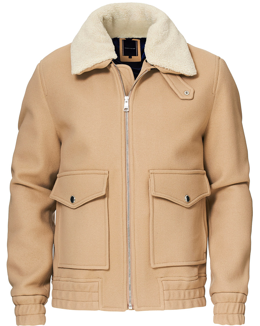 Heren | Jassen | Tommy Hilfiger | Shearling Collar Flight Jacket Classic Camel