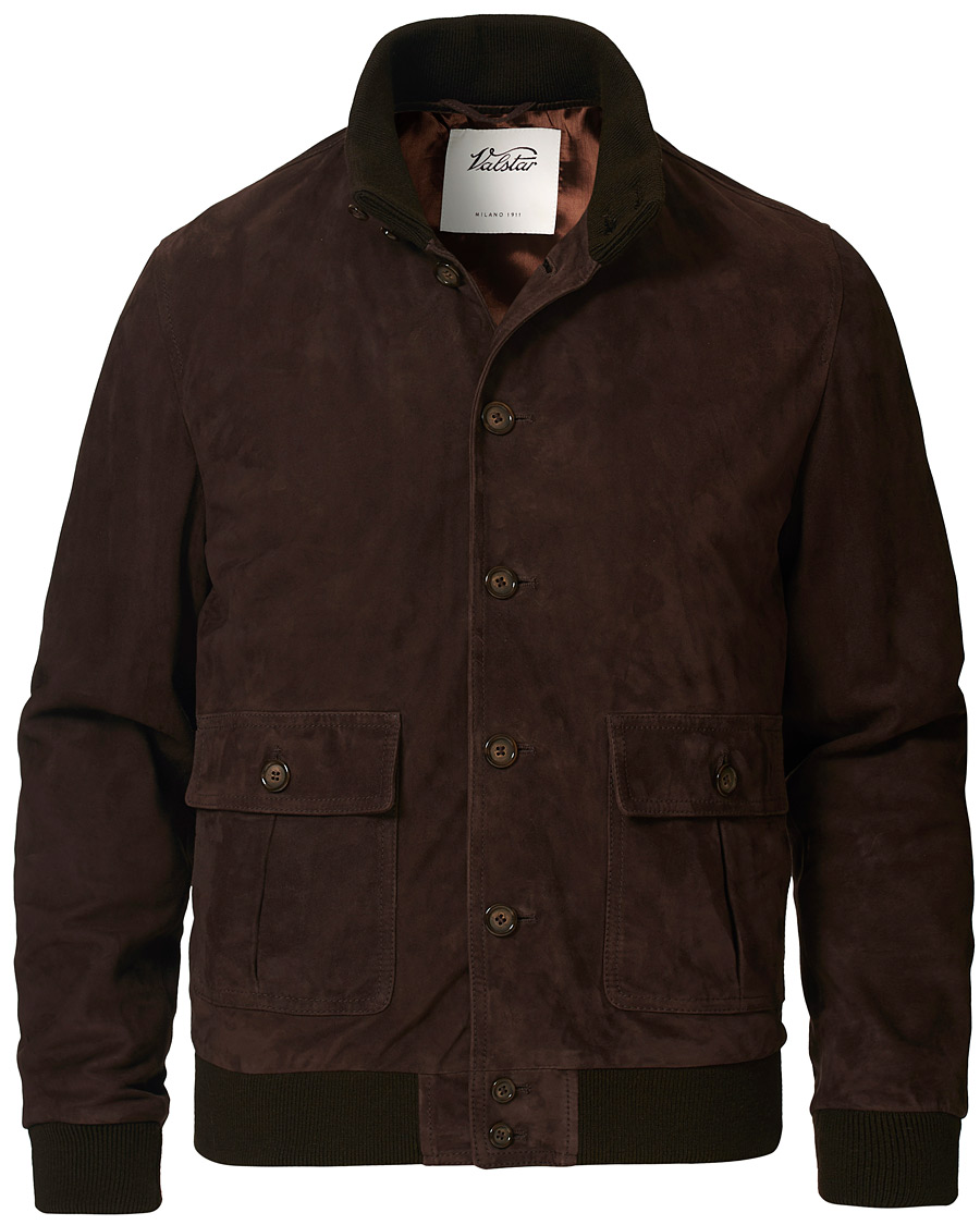 Homme | Manteaux Et Vestes | Valstar | Valstarino Suede Jacket Dark Brown