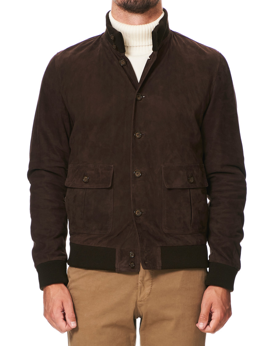 Homme | Manteaux Et Vestes | Valstar | Valstarino Suede Jacket Dark Brown