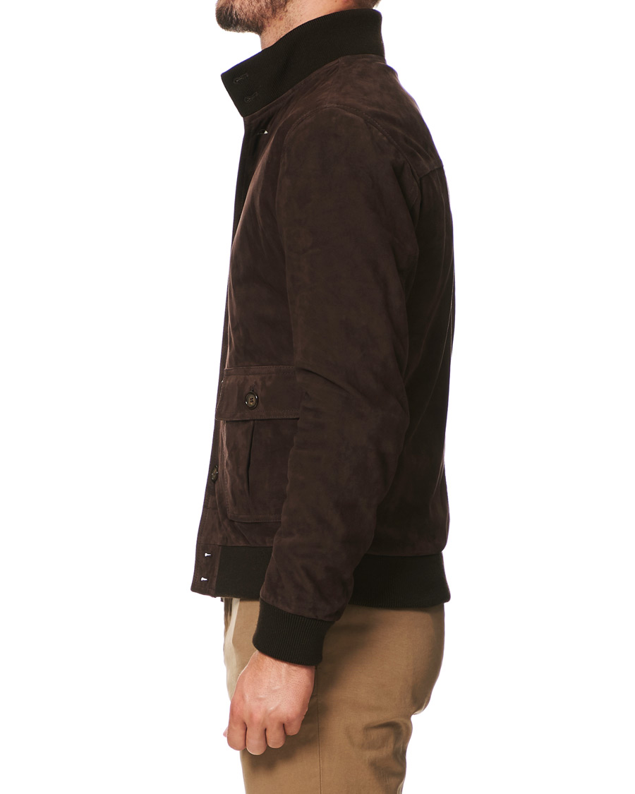Homme | Manteaux Et Vestes | Valstar | Valstarino Suede Jacket Dark Brown