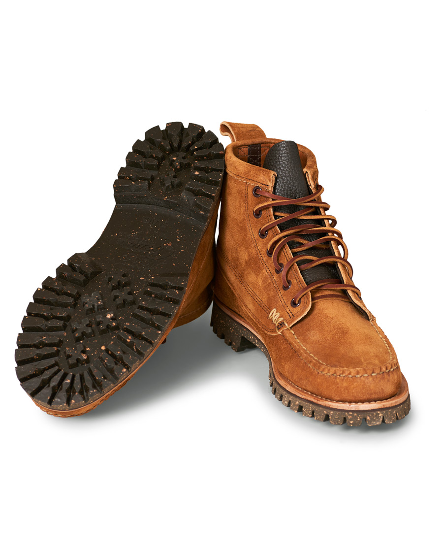 Heren | Yuketen Cortina Sole Angler Boots Khaki Suede | Yuketen | Cortina Sole Angler Boots Khaki Suede