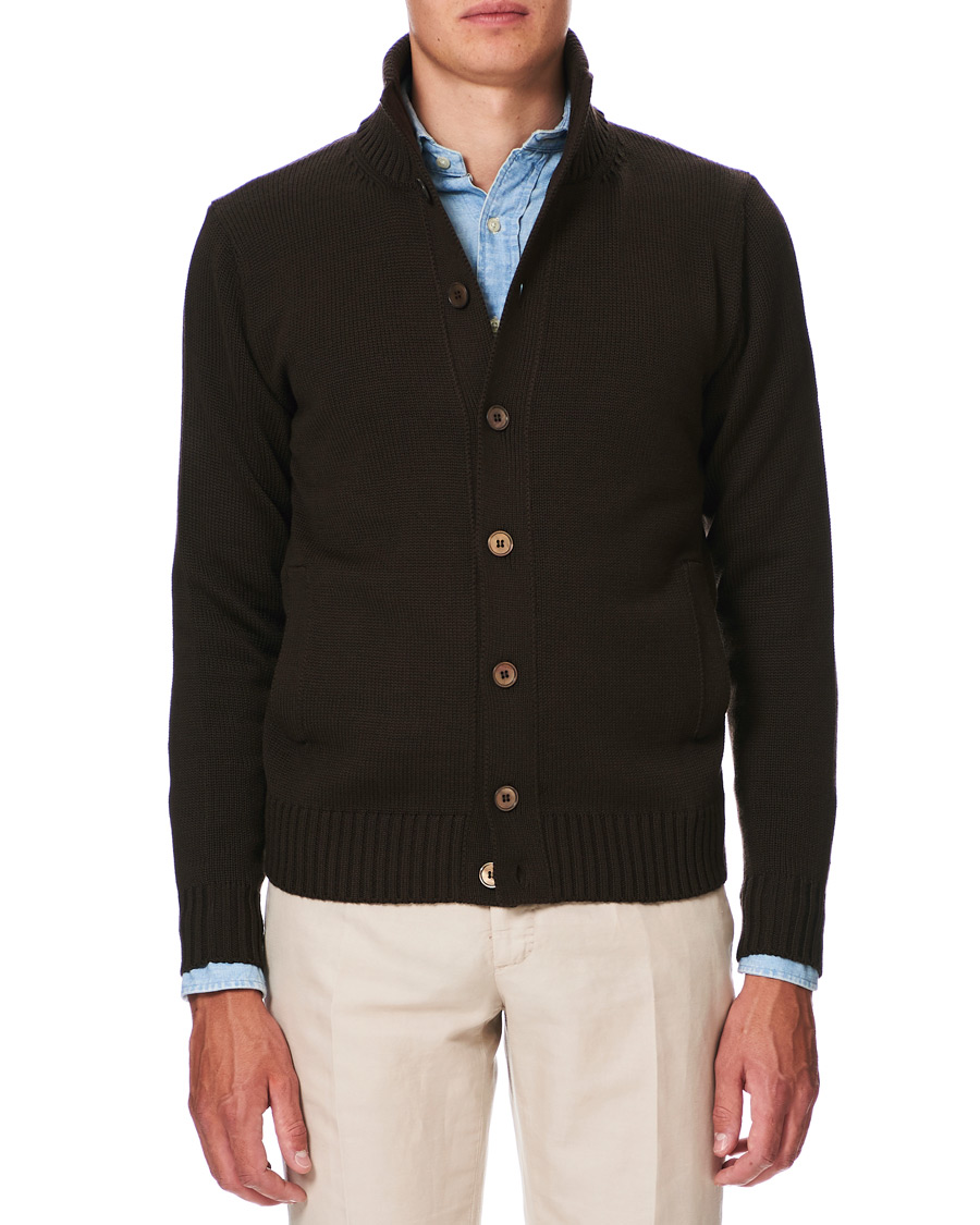 Homme | Pulls Et Tricots | Zanone | Virgin Merino Wool Chioto Cardigan Dark Brown