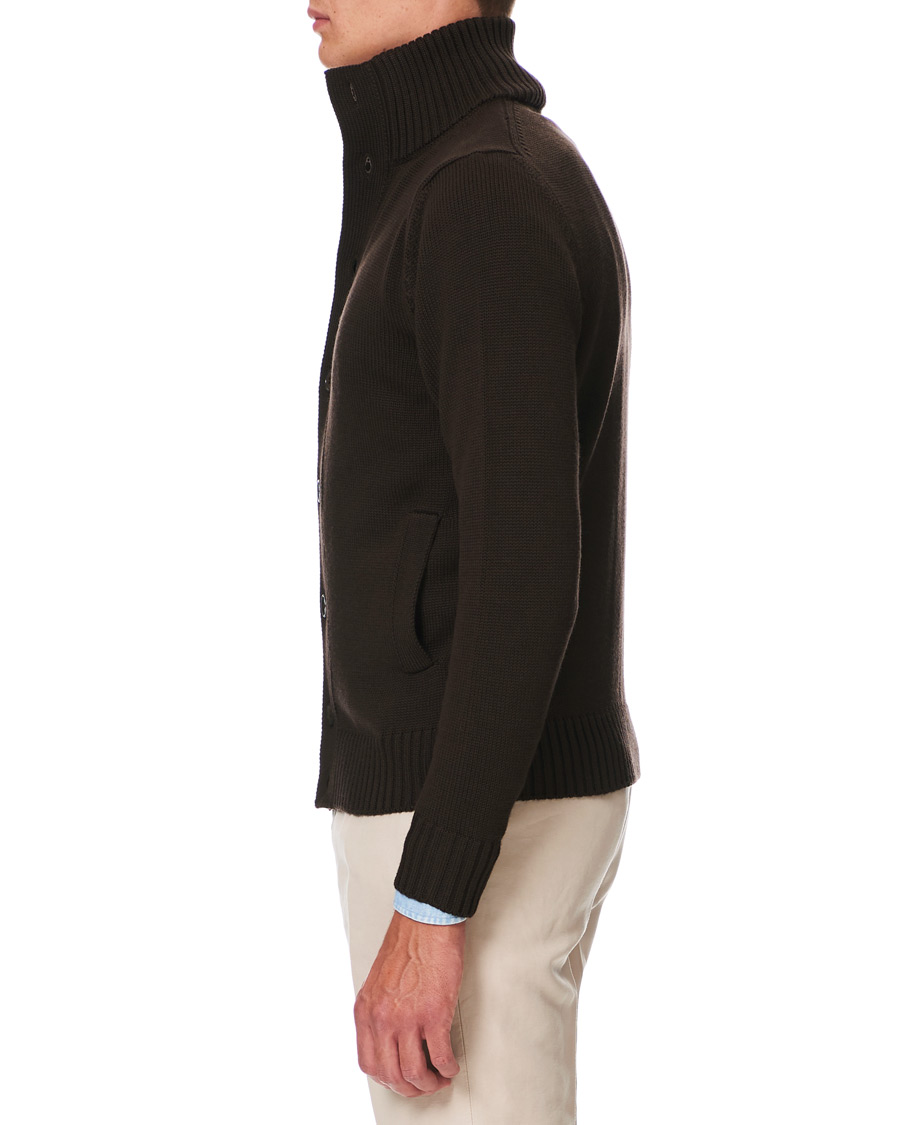 Homme | Pulls Et Tricots | Zanone | Virgin Merino Wool Chioto Cardigan Dark Brown
