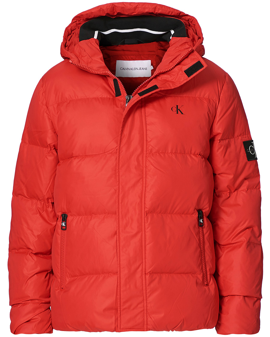 Homme | Manteaux Et Vestes | Calvin Klein Jeans | Hooded Down Puffer Jacket Red