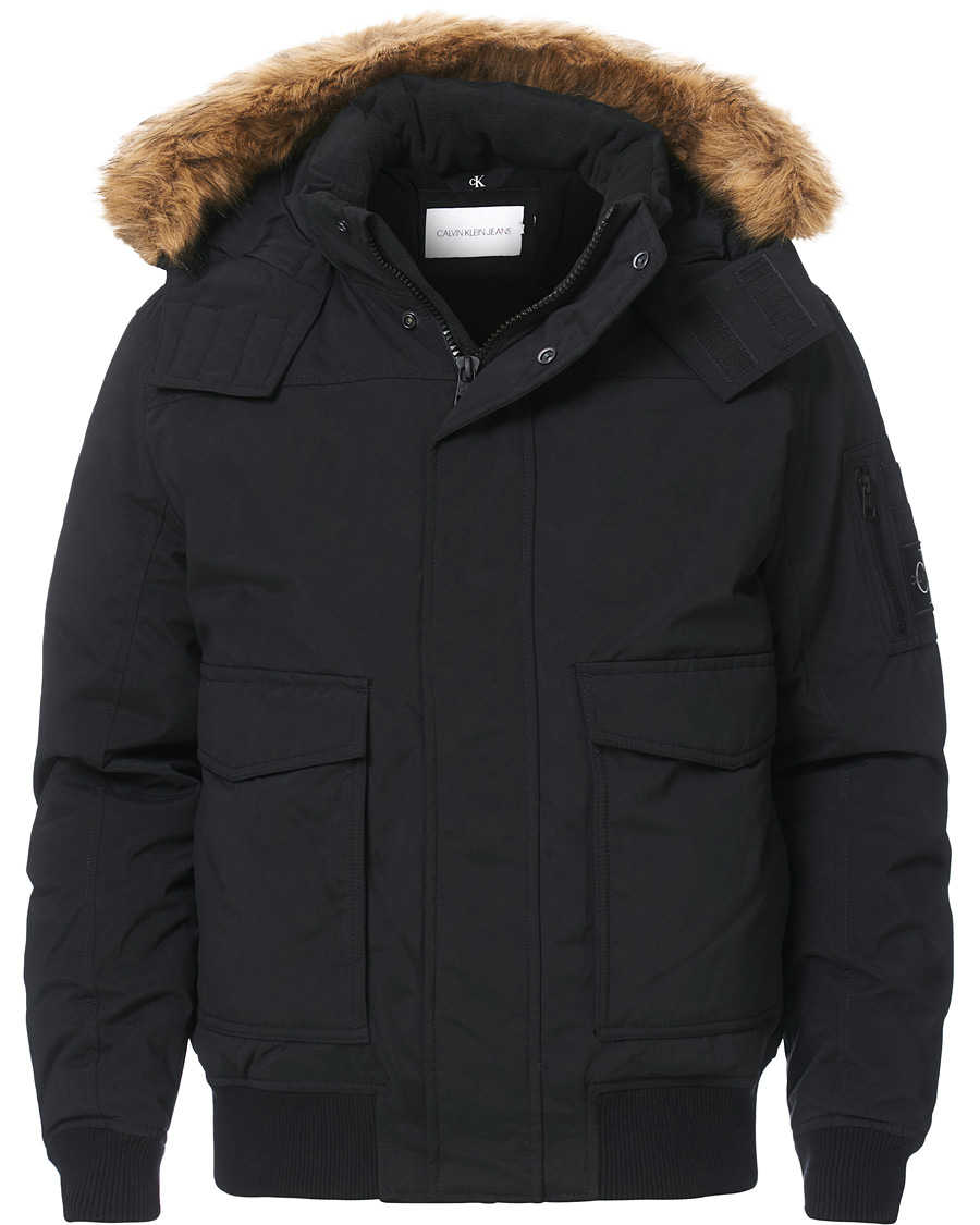 Heren | Jassen | Calvin Klein Jeans | Calvin Klein Fake Fur Down Jacket Black