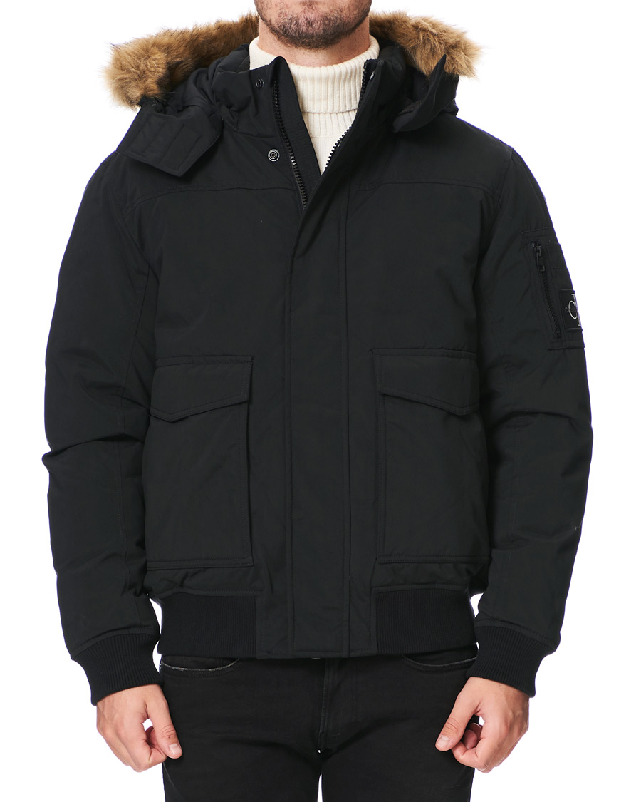 Heren | Jassen | Calvin Klein Jeans | Calvin Klein Fake Fur Down Jacket Black