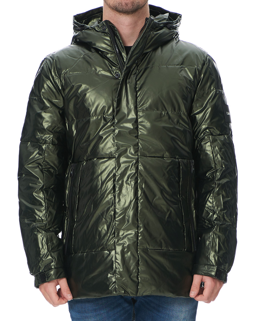Heren | Jassen | Calvin Klein | Oily Metallic Parka Dark Olive