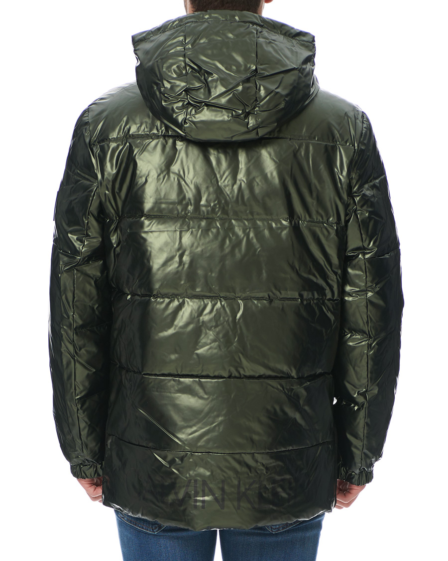 Heren | Jassen | Calvin Klein | Oily Metallic Parka Dark Olive