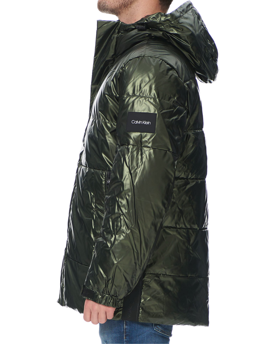 Heren | Jassen | Calvin Klein | Oily Metallic Parka Dark Olive
