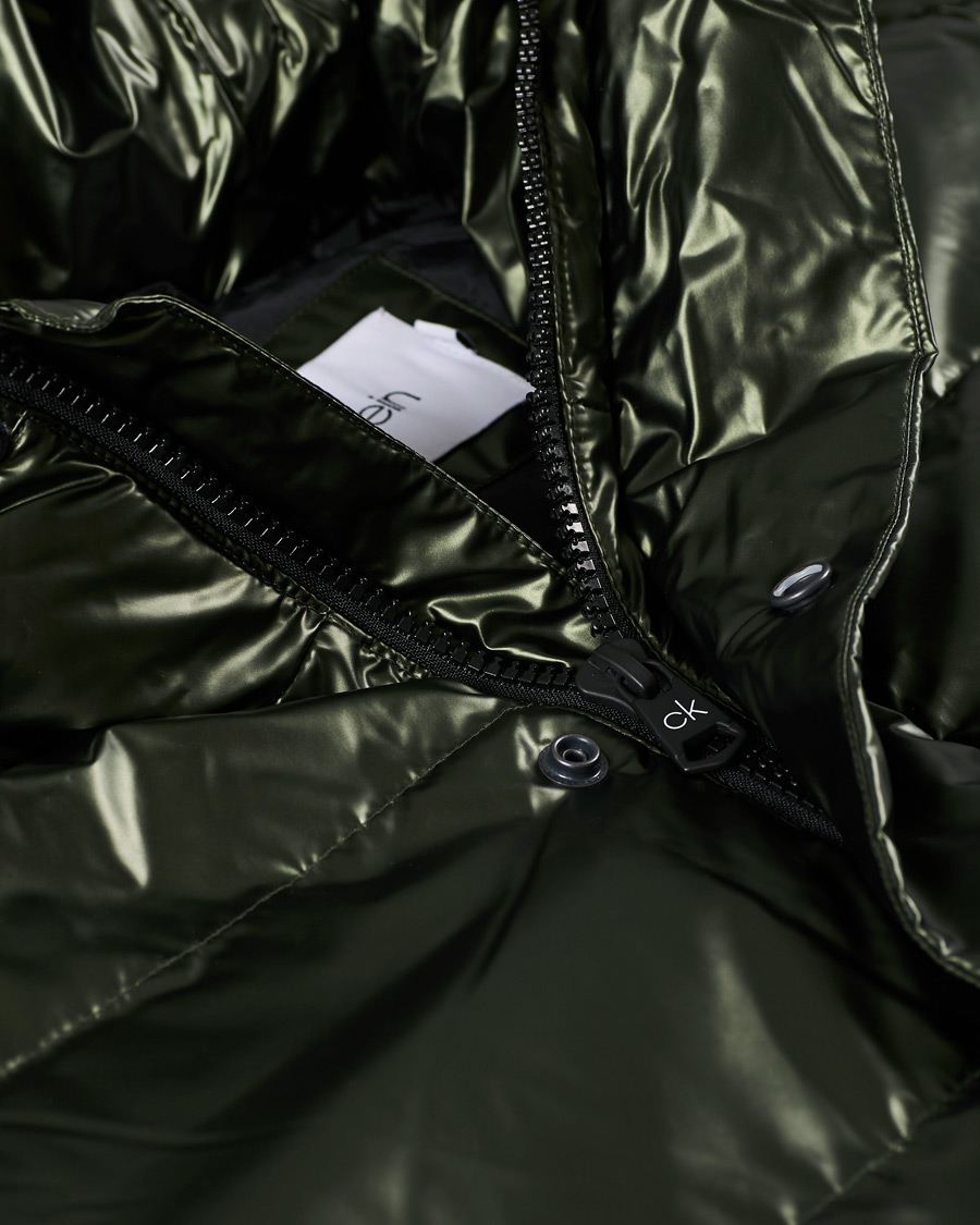 Heren | Jassen | Calvin Klein | Oily Metallic Parka Dark Olive