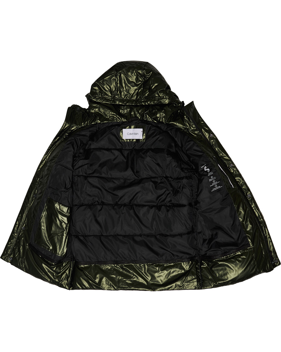 Heren | Jassen | Calvin Klein | Oily Metallic Parka Dark Olive