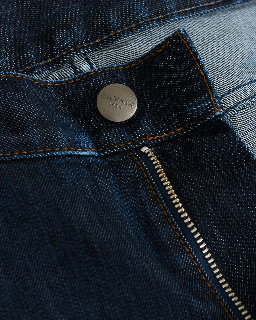 Homme | Jeans | Canali | Slim Fit Stretch Jeans Dark Blue Wash 46