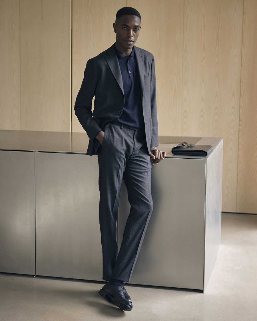 Homme | Pulls Et Tricots | Canali | Merino Wool Knitted Polo Navy