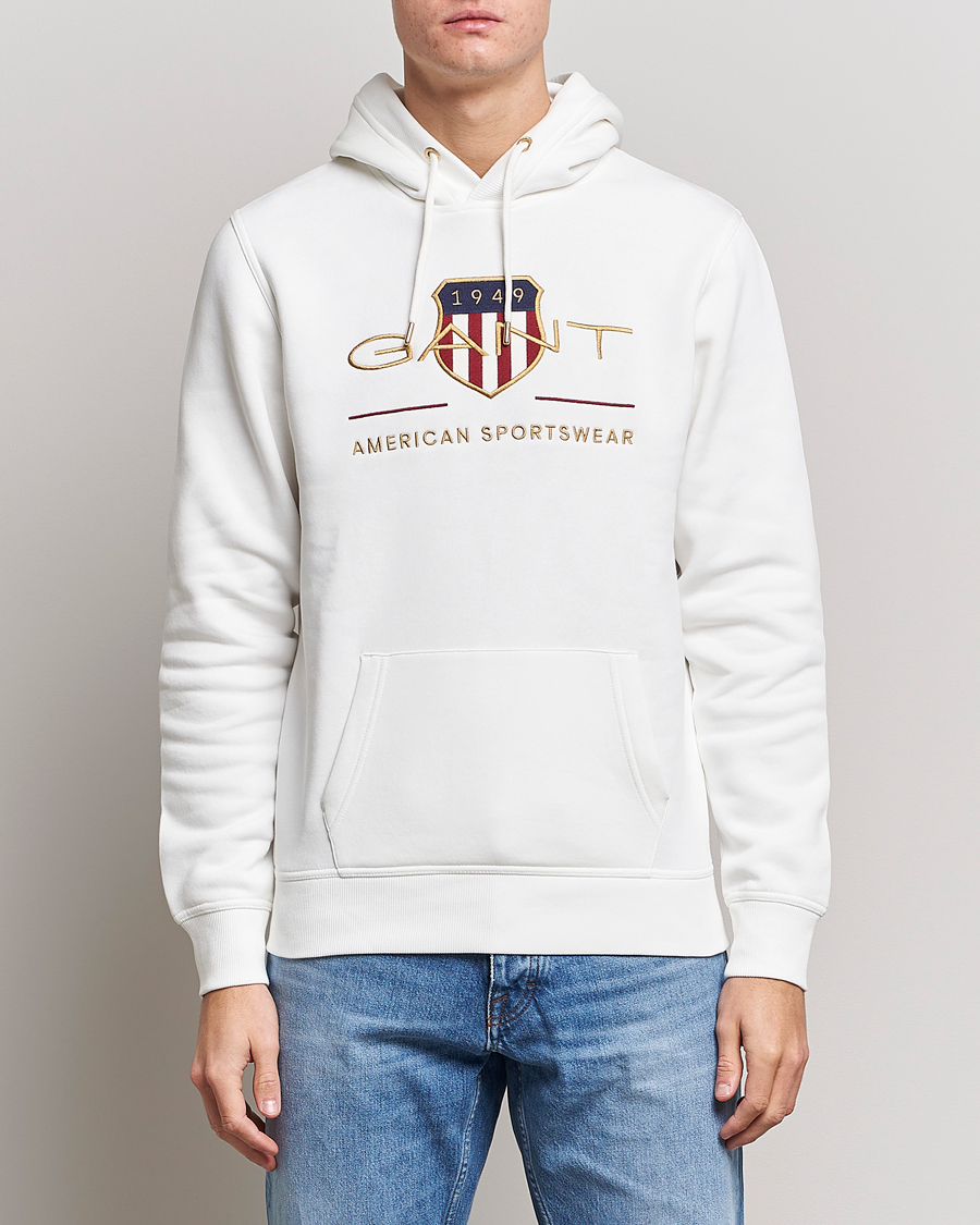Homme | Pulls Et Tricots | GANT | Archive Shield Hoodie Eggshell