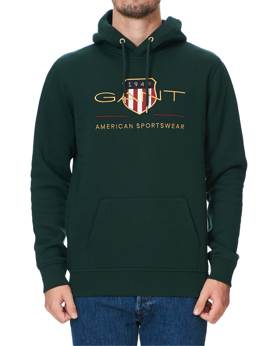 Heren | Truien | GANT | Archive Shield Hoodie Tartan Green