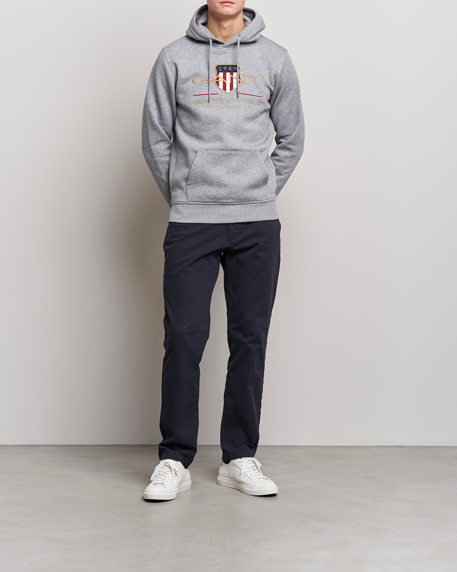 Homme | Pulls Et Tricots | GANT | Archive Shield Hoodie Grey Melange