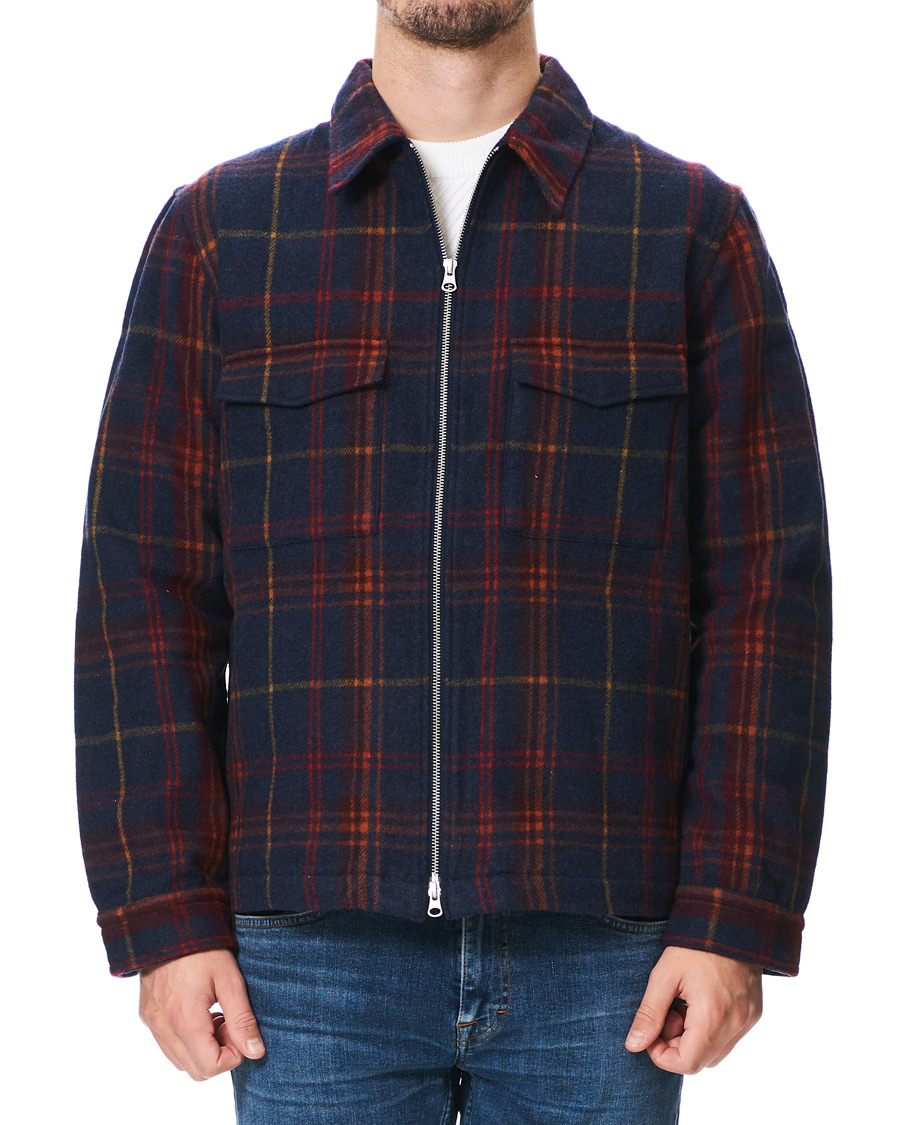 Homme | Chemises | GANT | Wool Blend Check Zip Overshirt Multi