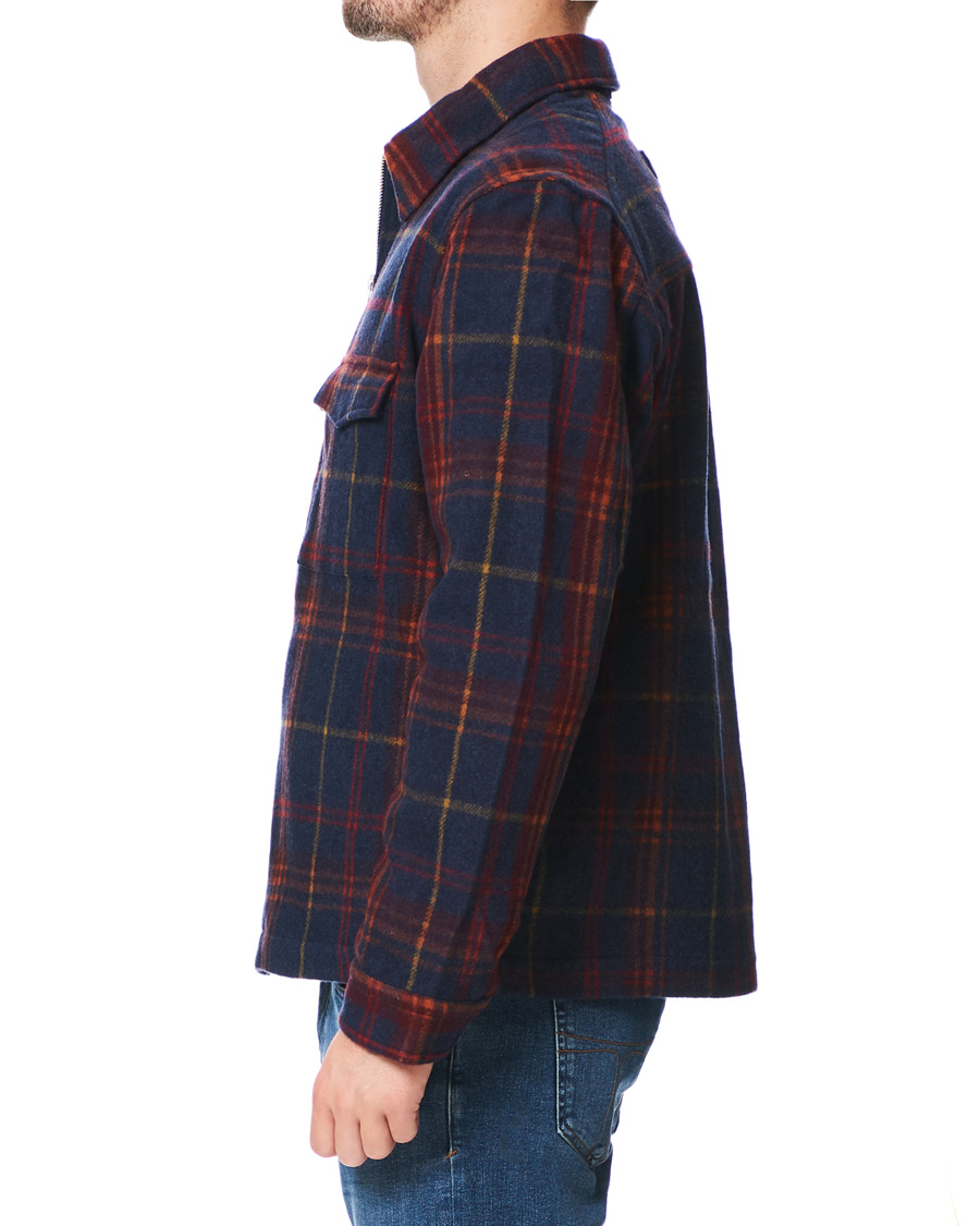 Homme | Chemises | GANT | Wool Blend Check Zip Overshirt Multi