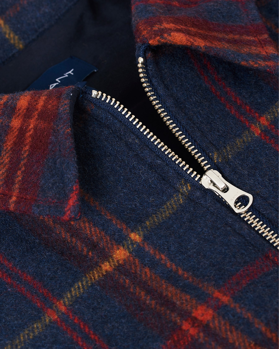 Homme | Chemises | GANT | Wool Blend Check Zip Overshirt Multi