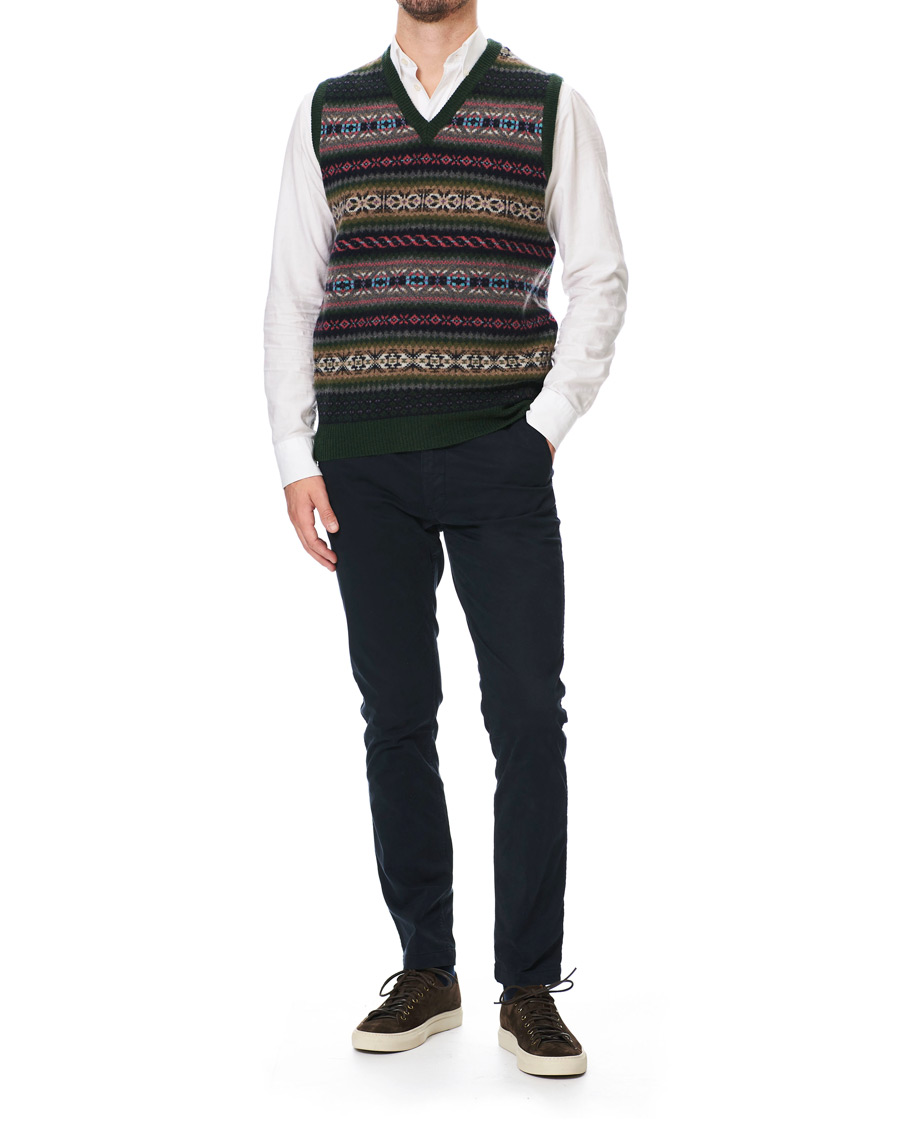 Homme | Pulls Et Tricots | Gant | Holiday Fairisle Slipover Tartan Green