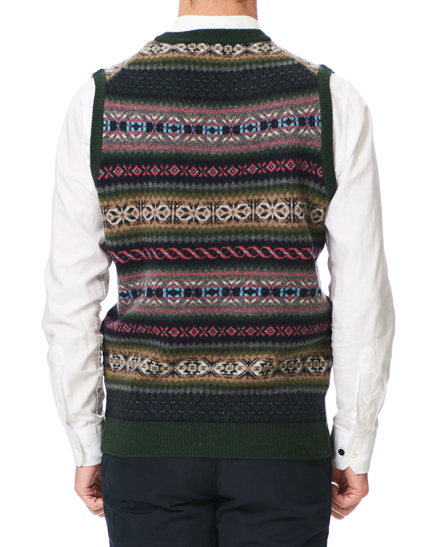Homme | Pulls Et Tricots | Gant | Holiday Fairisle Slipover Tartan Green