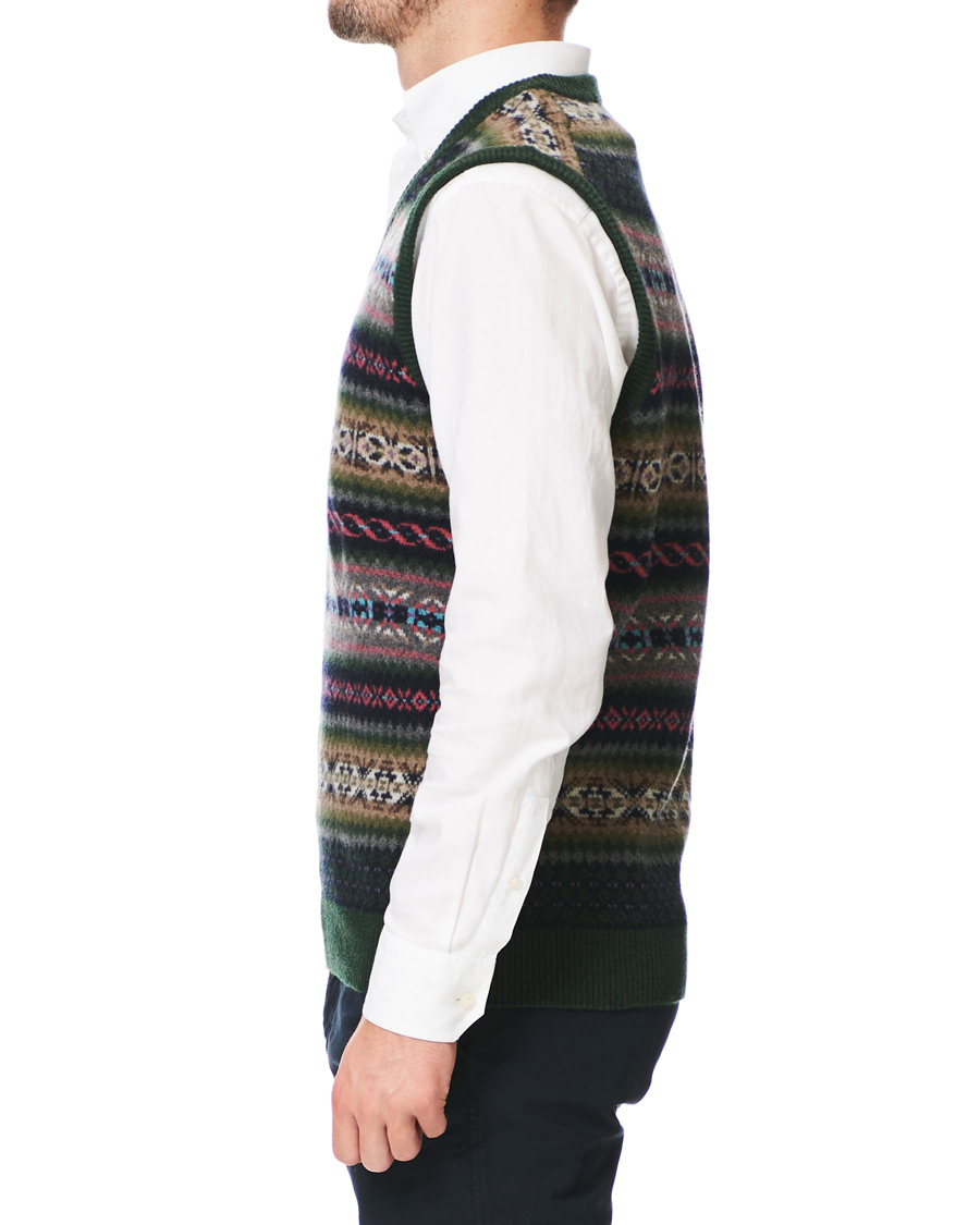 Homme | Pulls Et Tricots | Gant | Holiday Fairisle Slipover Tartan Green