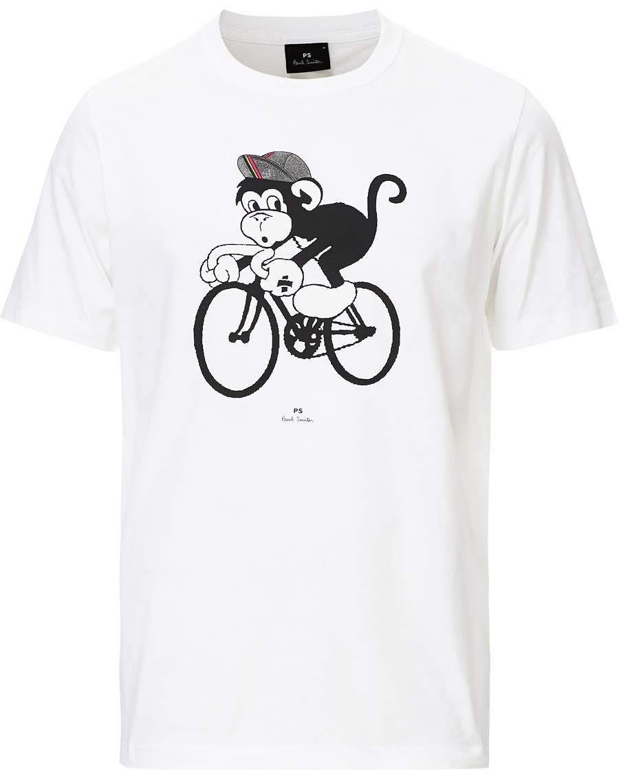 Heren | T-shirts | PS Paul Smith | Monkey on A Bike Tee White