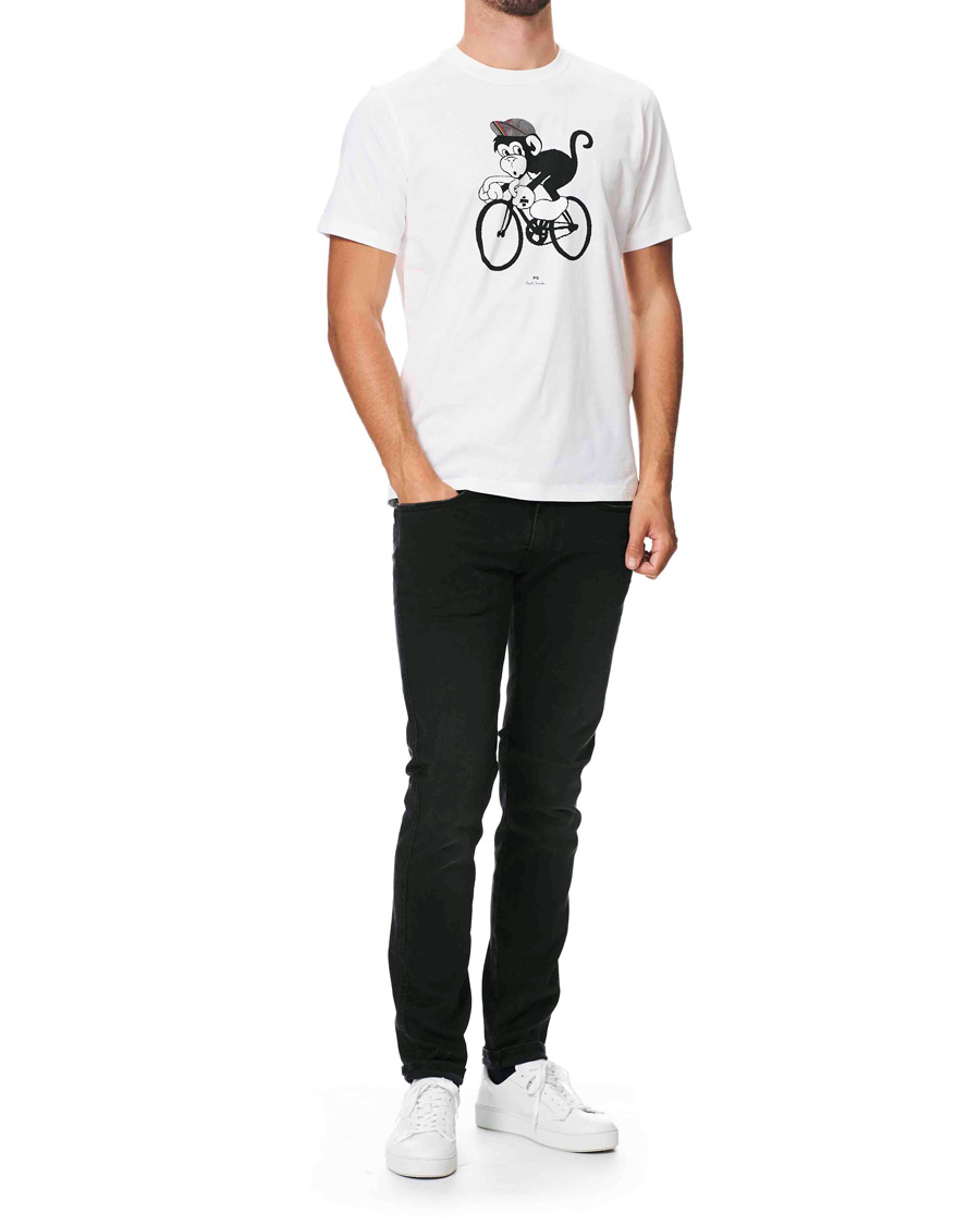 Heren | T-shirts | PS Paul Smith | Monkey on A Bike Tee White