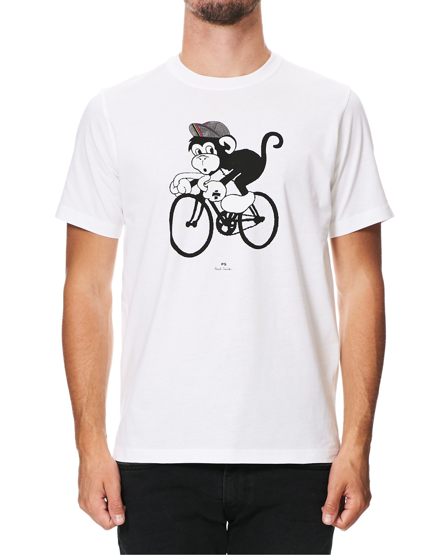 Heren | T-shirts | PS Paul Smith | Monkey on A Bike Tee White