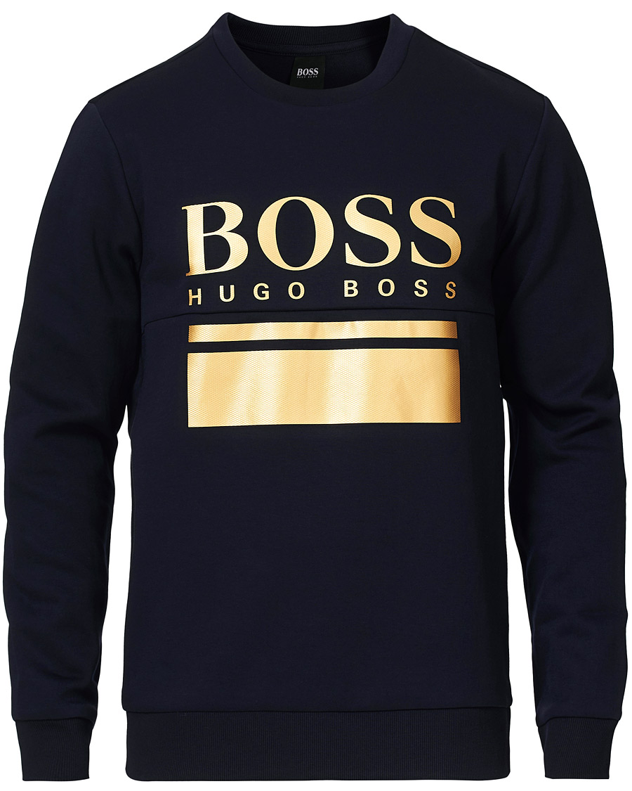 Homme | Pulls Et Tricots | BOSS GREEN | BOSS Athleisure Salbo Crew Neck Sweater Navy/Gold