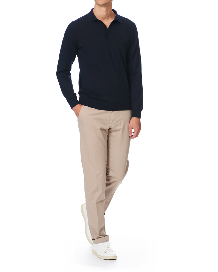 Heren | Truien | BOSS BLACK | BOSS Bono Knitted Polo Dark Blue