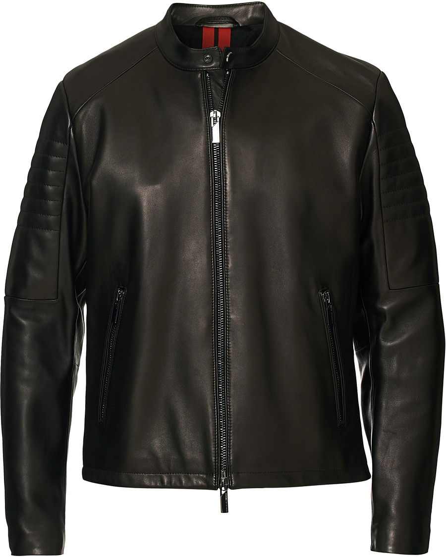 Heren | Jassen | BOSS BLACK | BOSS Porsche Capsule Noptem Leather Jacket Black