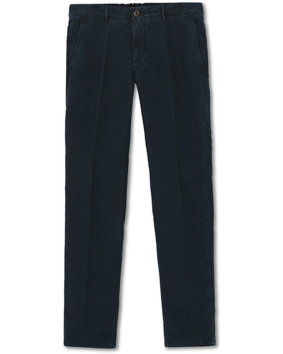 Homme | Pantalons | Incotex | Regular Fit Garment Dyed Washed Slacks Navy