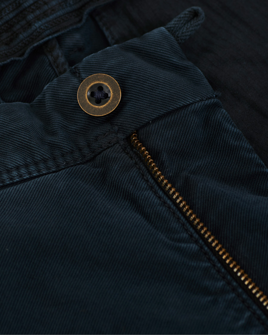 Homme | Pantalons | Incotex | Regular Fit Garment Dyed Washed Slacks Navy