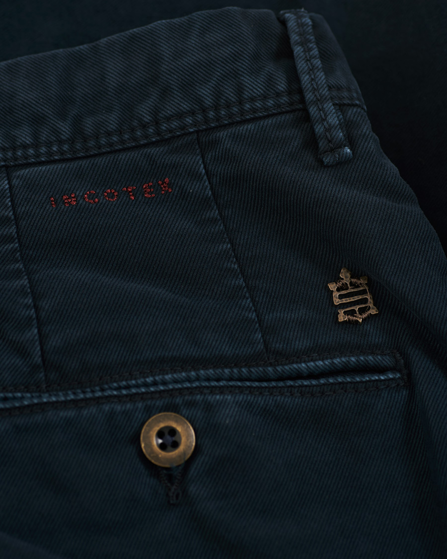 Homme | Pantalons | Incotex | Regular Fit Garment Dyed Washed Slacks Navy
