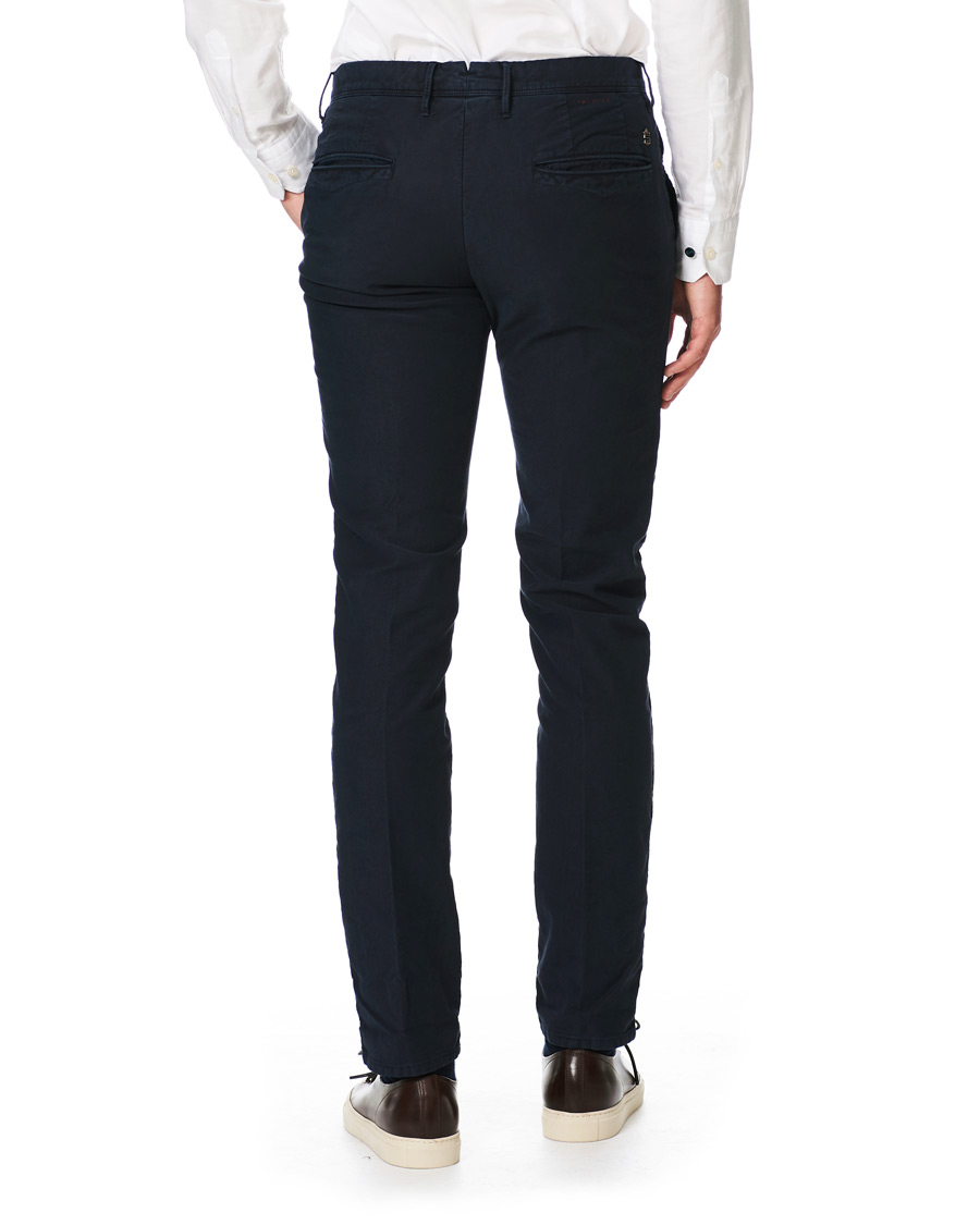 Homme | Pantalons | Incotex | Slim Fit Garment Dyed Washed Slacks Navy