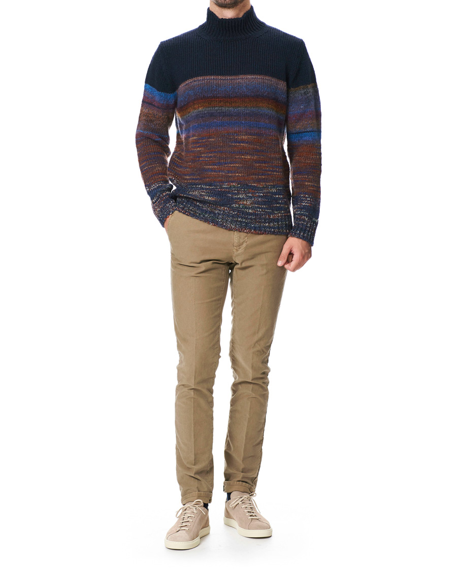 Homme | Pantalons | Incotex | Slim Fit Garment Dyed Washed Slacks Beige