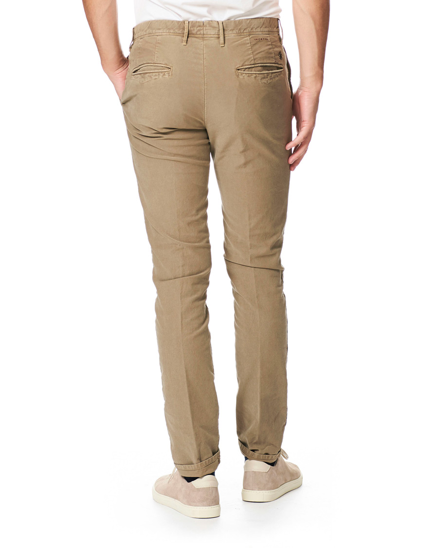 Homme | Pantalons | Incotex | Slim Fit Garment Dyed Washed Slacks Beige