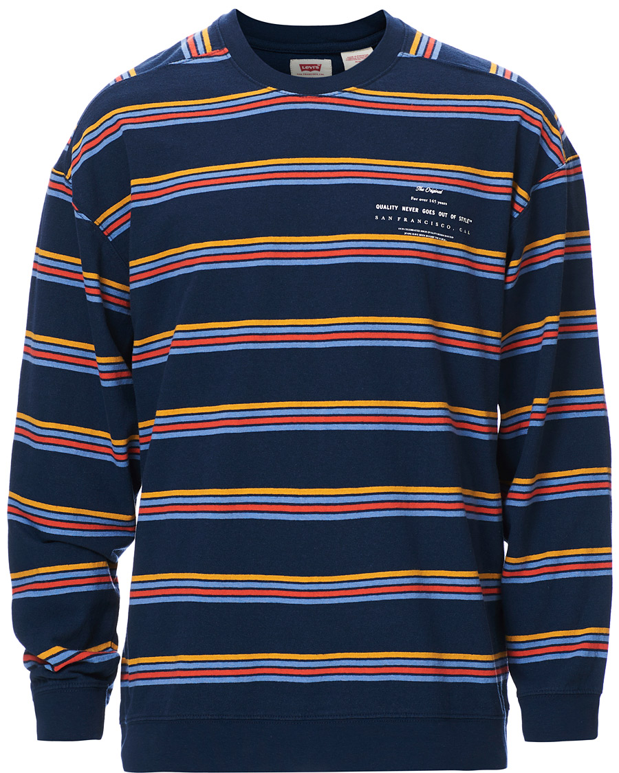 Homme | Pulls Et Tricots | Levi's | Oversized Stripe Crew Neck Sweatshirt Dress Blues