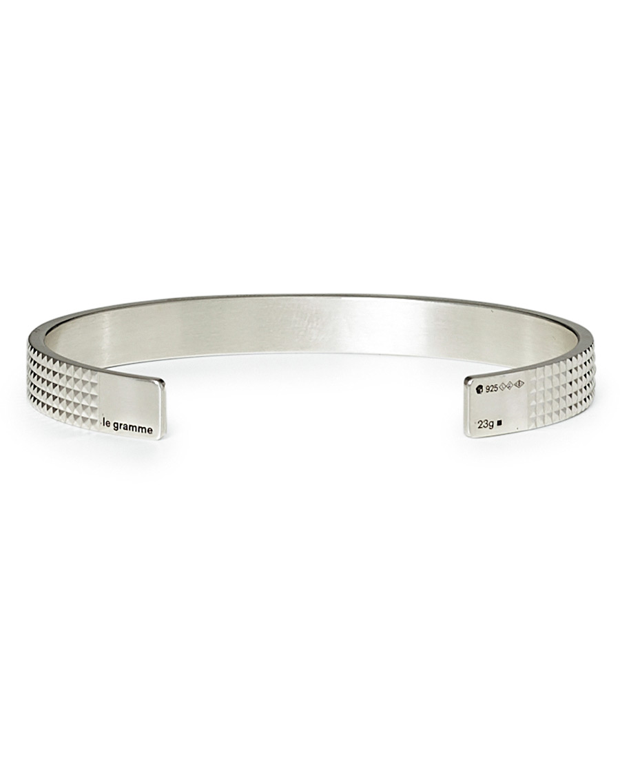 Homme | LE GRAMME Guilloche Pyramid Bracelet Sterling Silver 23g | LE GRAMME | Guilloche Pyramid Bracelet Sterling Silver 23g
