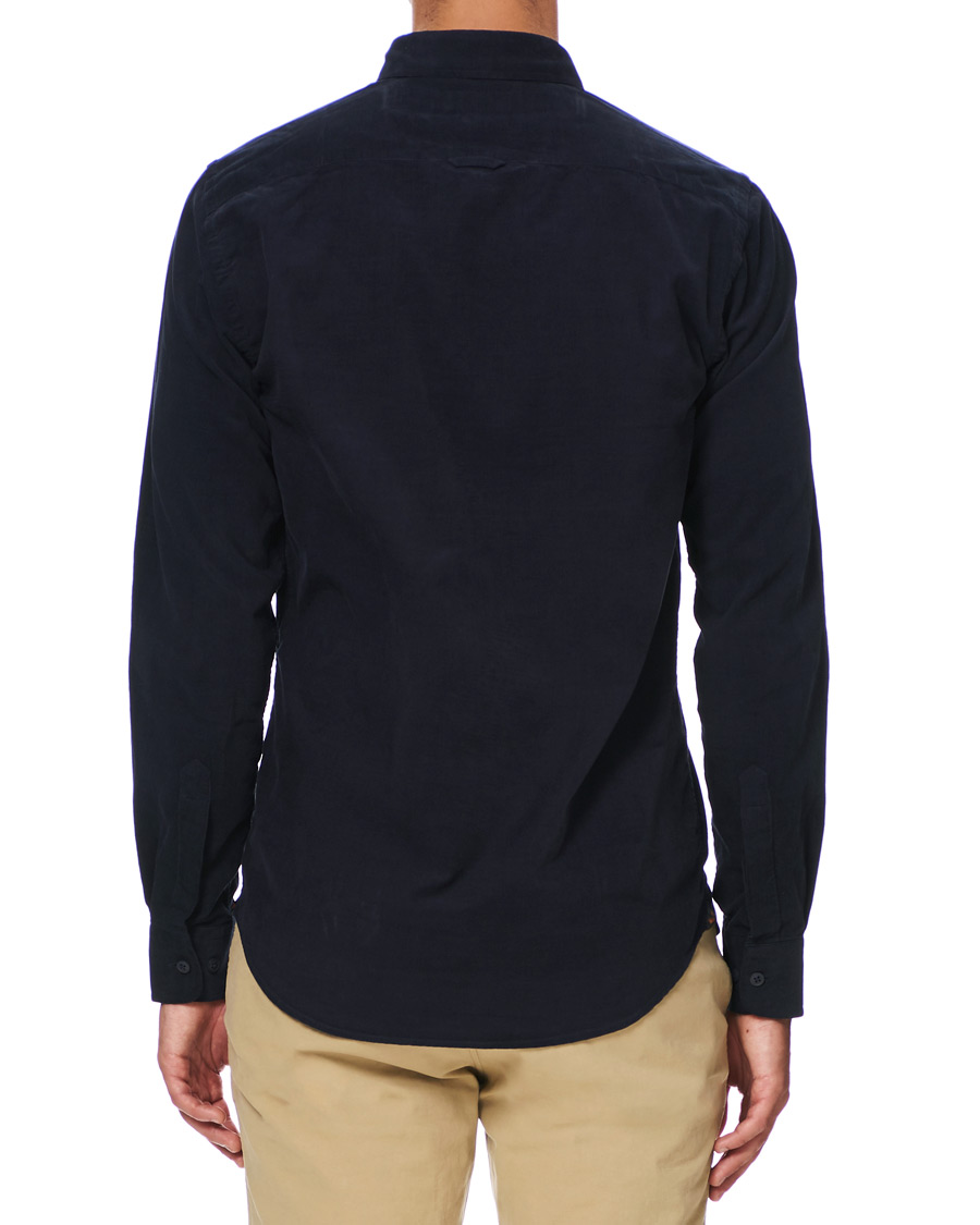Homme | Chemises | Morris | Cedric Baby Cord Button Under Shirt Blue