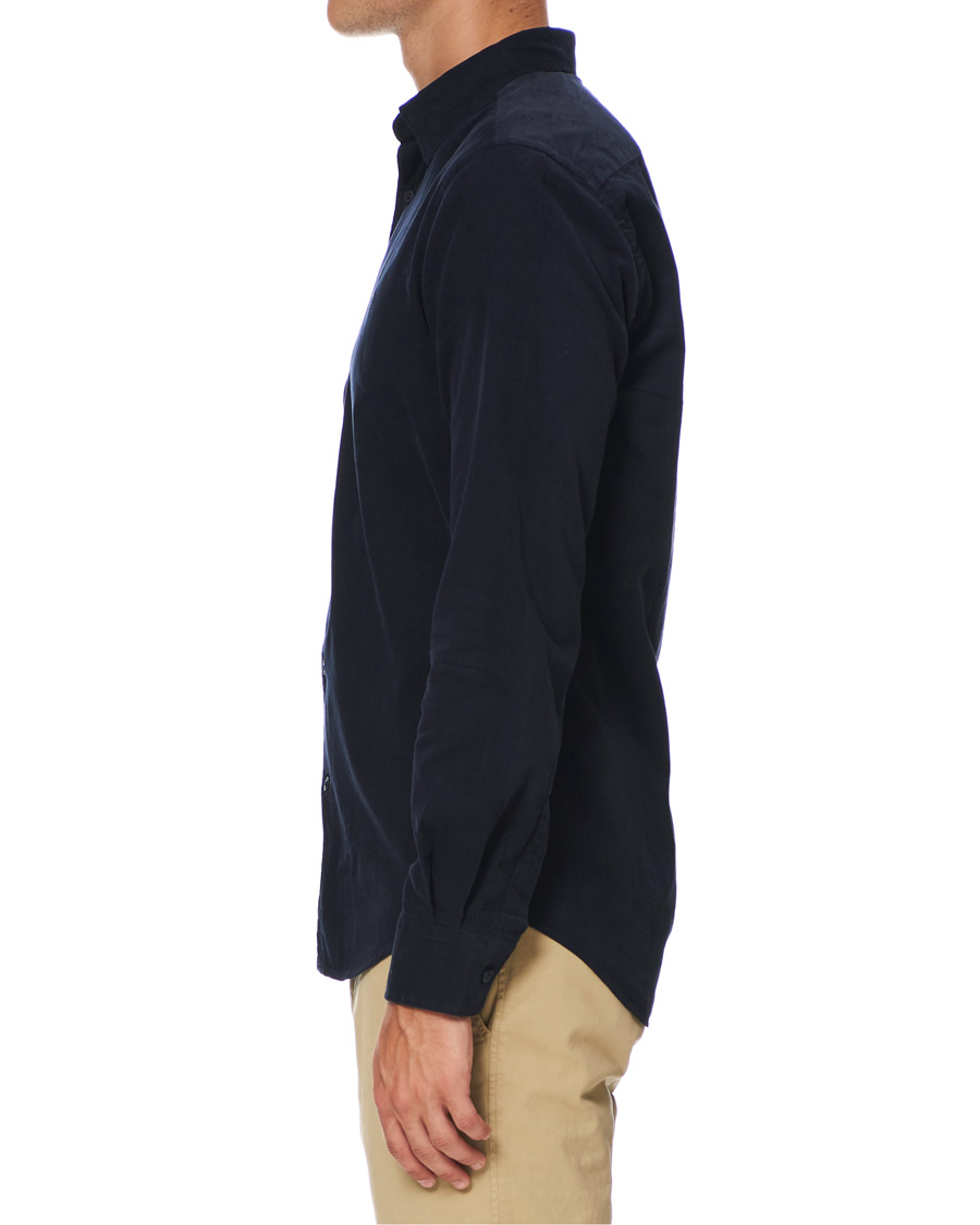 Homme | Chemises | Morris | Cedric Baby Cord Button Under Shirt Blue