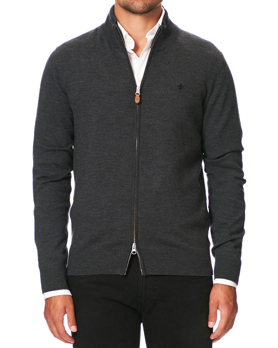 Homme | Pulls Et Tricots | Morris | Merino Full Zip Dark Grey