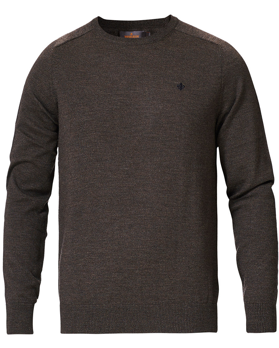 Homme | Pulls Et Tricots | Morris | Merino Crew Neck Dark Brown XXL