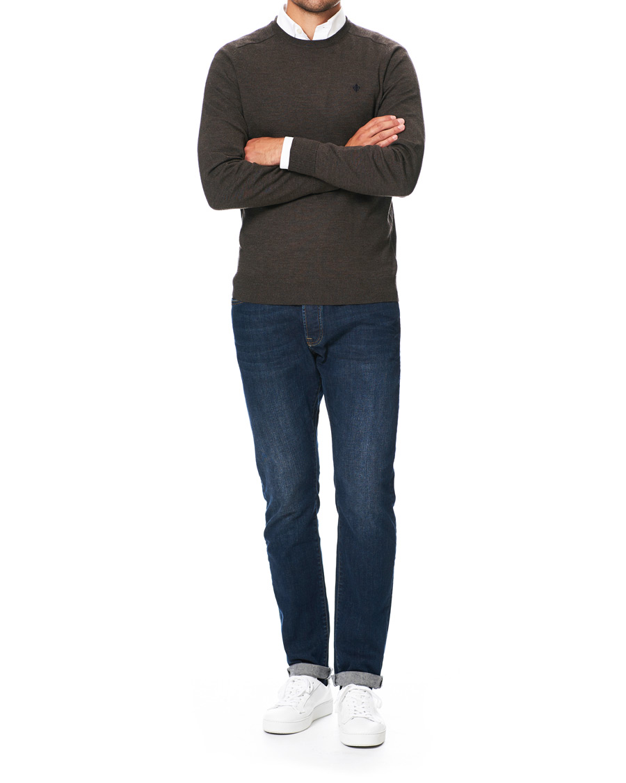 Homme | Pulls Et Tricots | Morris | Merino Crew Neck Dark Brown XXL