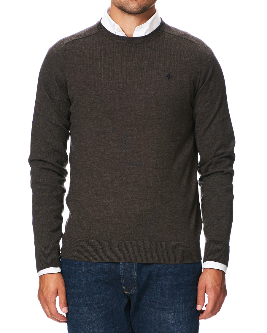 Homme | Pulls Et Tricots | Morris | Merino Crew Neck Dark Brown XXL